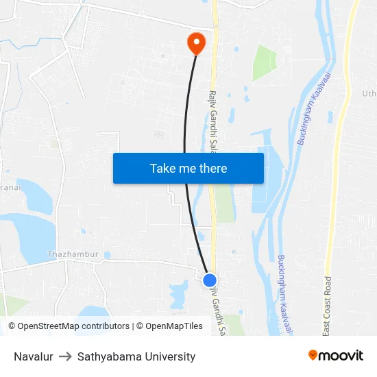 Navalur to Sathyabama University map