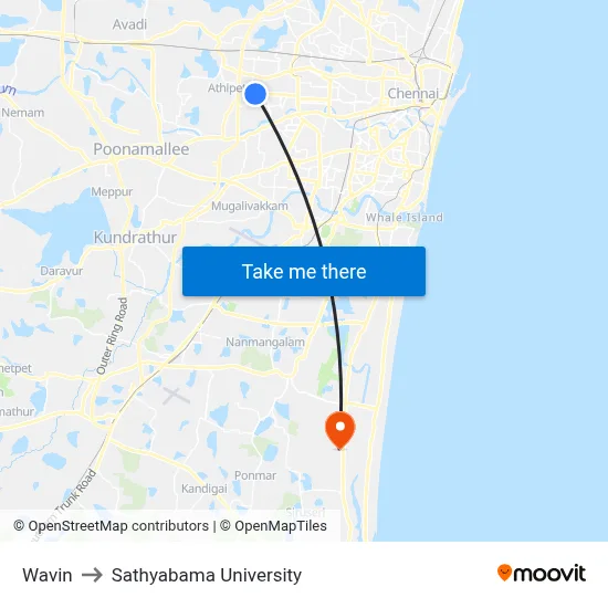 Wavin to Sathyabama University map