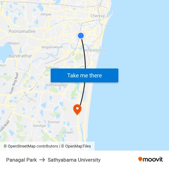 Panagal Park to Sathyabama University map