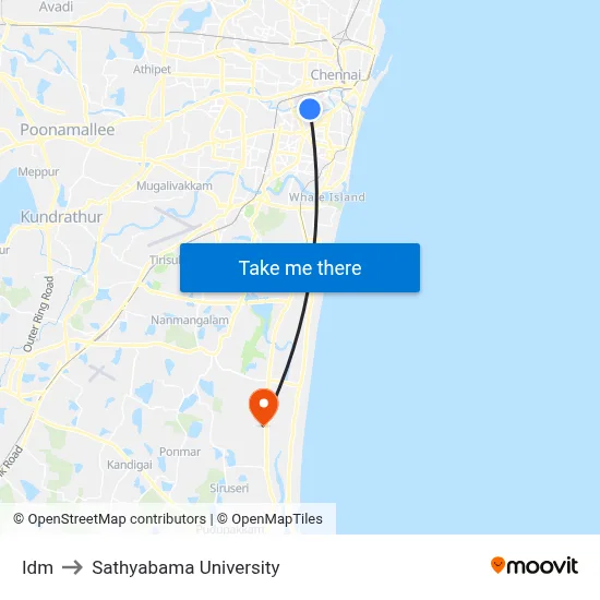 Idm to Sathyabama University map