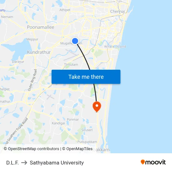 D.L.F. to Sathyabama University map