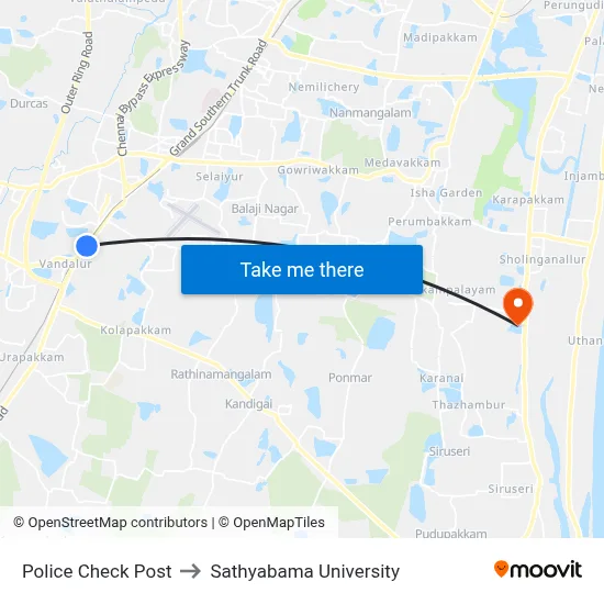 Police Check Post to Sathyabama University map