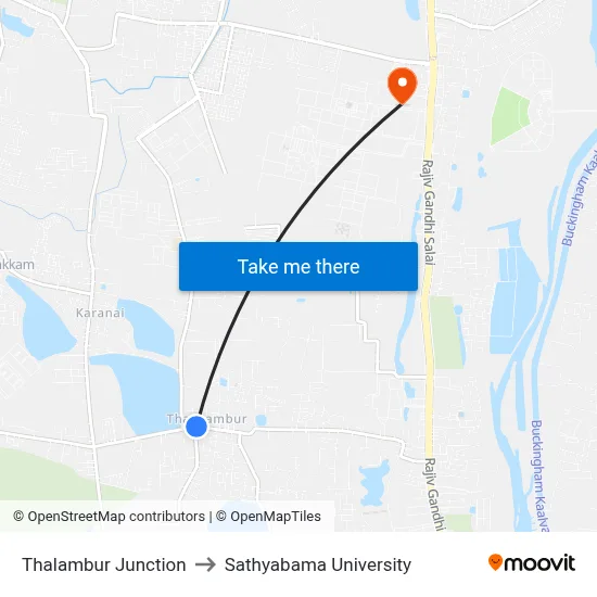 Thalambur Junction to Sathyabama University map