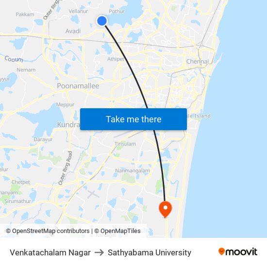 Venkatachalam Nagar to Sathyabama University map