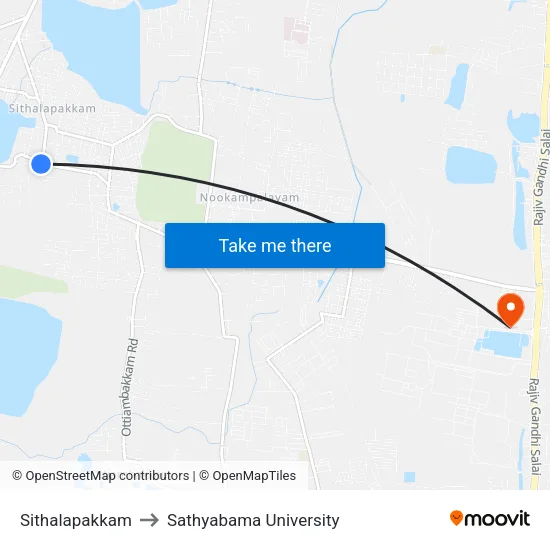 Sithalapakkam to Sathyabama University map