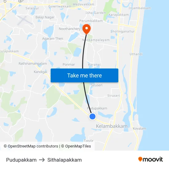 Pudupakkam to Sithalapakkam map