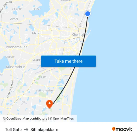 Toll Gate to Sithalapakkam map