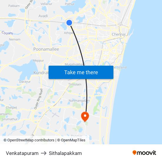 Venkatapuram to Sithalapakkam map