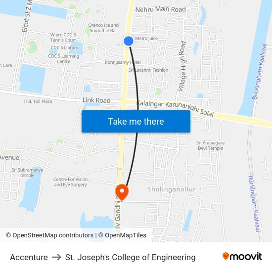 Accenture to St. Joseph's College of Engineering map