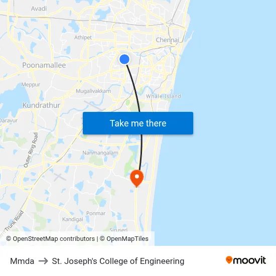 Mmda to St. Joseph's College of Engineering map