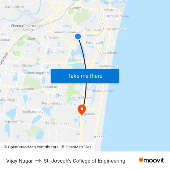 Vijay Nagar to St. Joseph's College of Engineering map