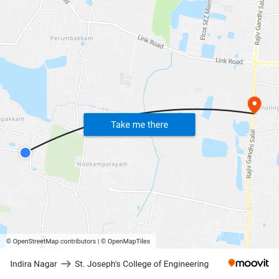 Indira Nagar to St. Joseph's College of Engineering map