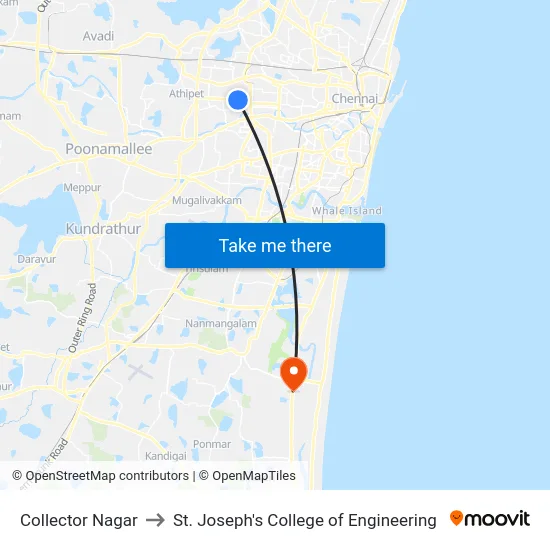 Collector Nagar to St. Joseph's College of Engineering map