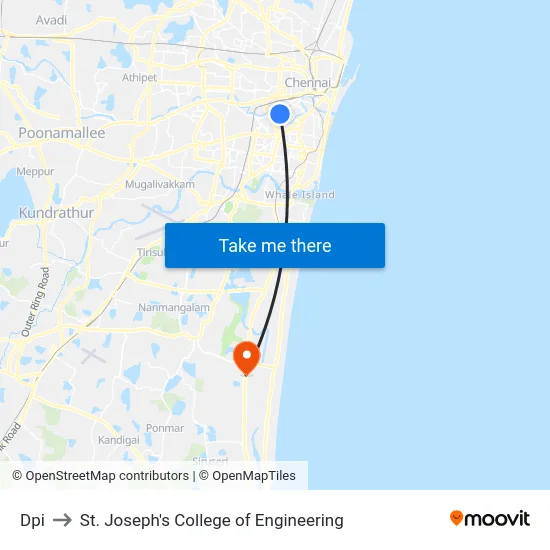 Dpi to St. Joseph's College of Engineering map