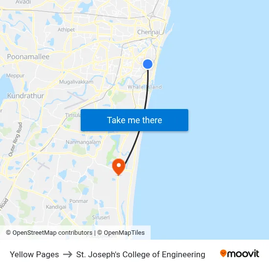 Yellow Pages to St. Joseph's College of Engineering map