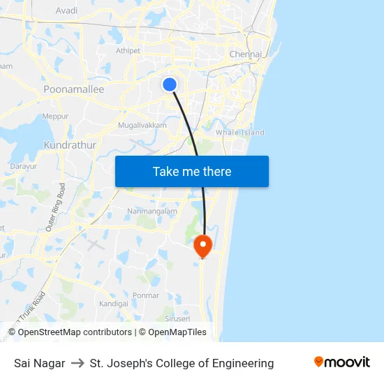 Sai Nagar to St. Joseph's College of Engineering map