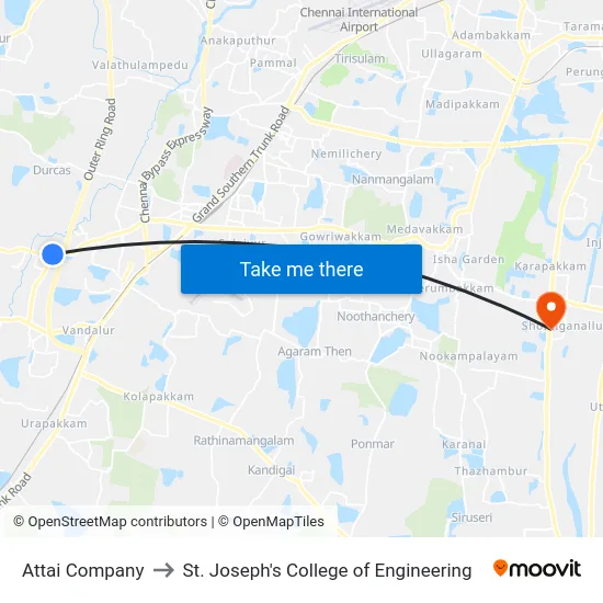 Attai Company to St. Joseph's College of Engineering map