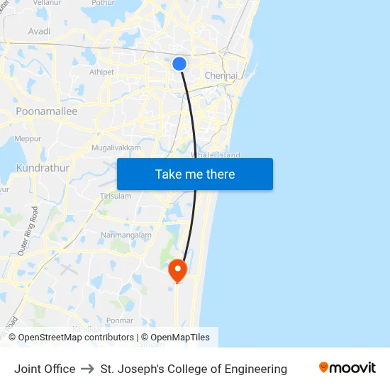 Joint Office to St. Joseph's College of Engineering map