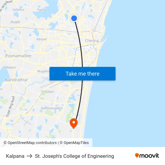 Kalpana to St. Joseph's College of Engineering map