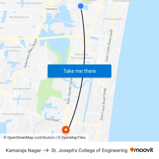 Kamaraja Nagar to St. Joseph's College of Engineering map