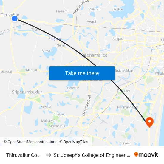 Thiruvallur Court to St. Joseph's College of Engineering map
