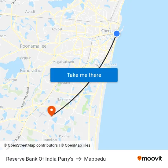 Reserve Bank Of India Parry's to Mappedu map