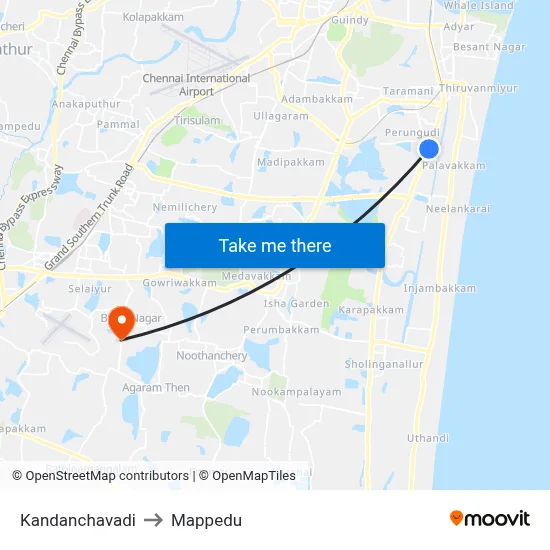 Kandanchavadi to Mappedu map