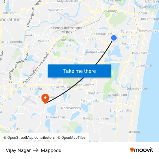 Vijay Nagar to Mappedu map