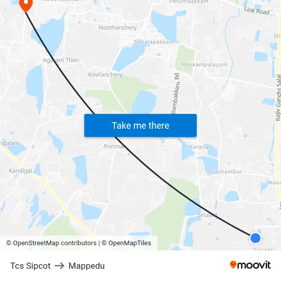 Tcs Sipcot to Mappedu map