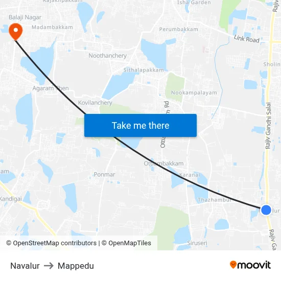 Navalur to Mappedu map