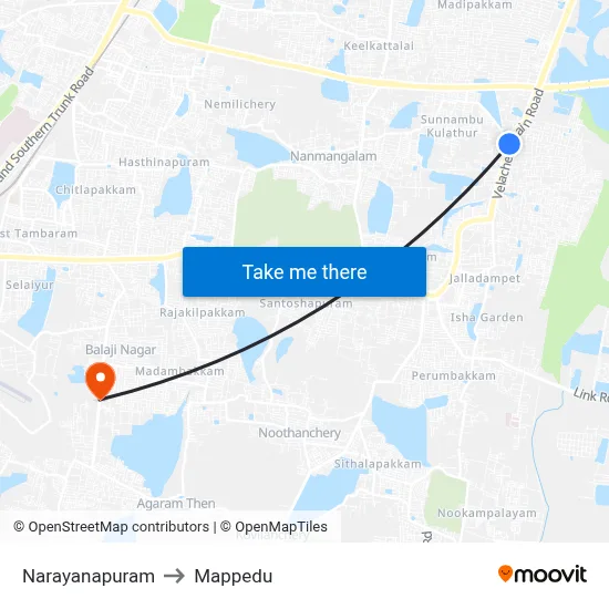 Narayanapuram to Mappedu map