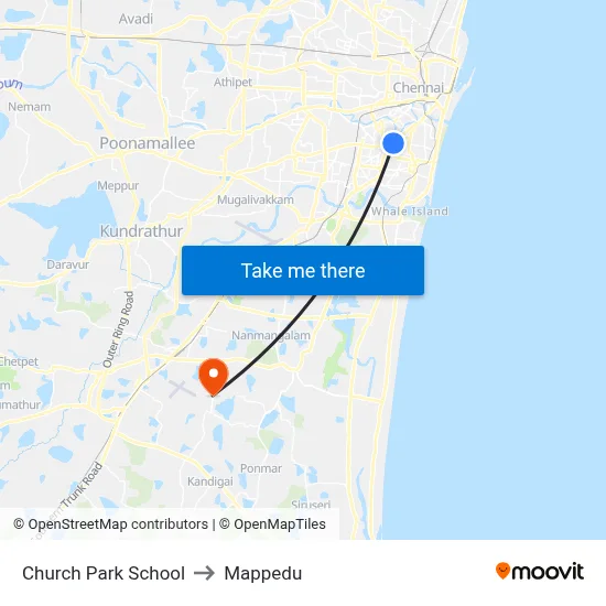 Church Park School to Mappedu map