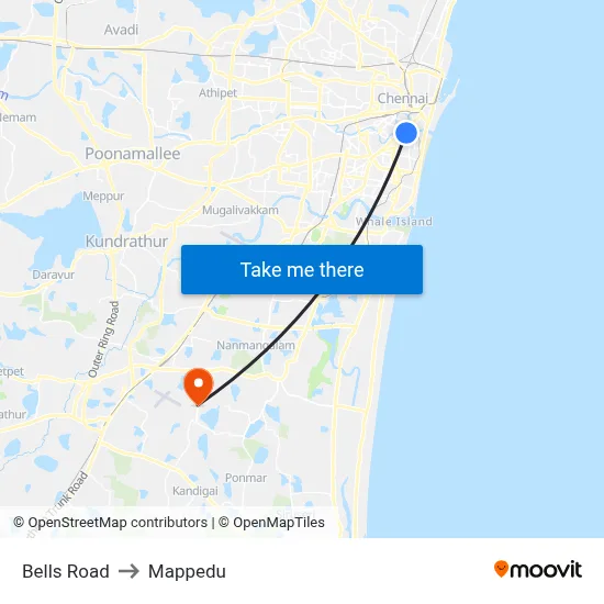 Bells Road to Mappedu map