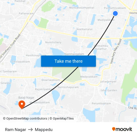 Ram Nagar to Mappedu map