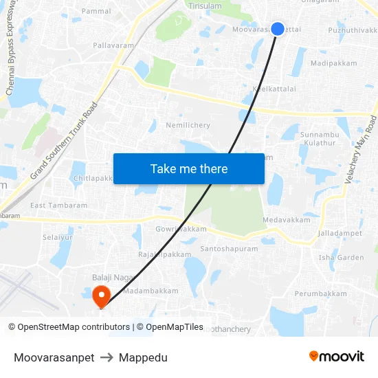 Moovarasanpet to Mappedu map