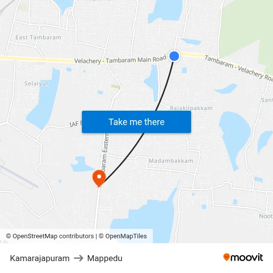Kamarajapuram to Mappedu map