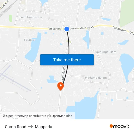 Camp Road to Mappedu map