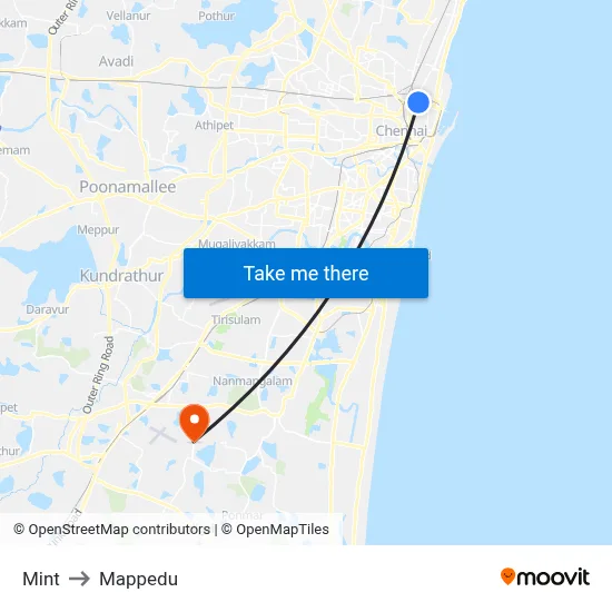 Mint to Mappedu map