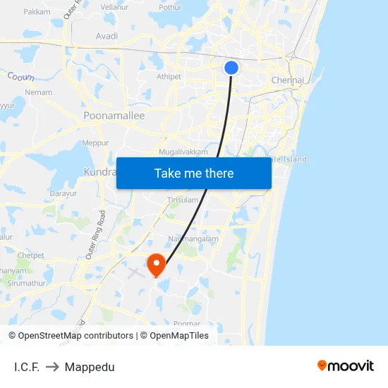 I.C.F. to Mappedu map