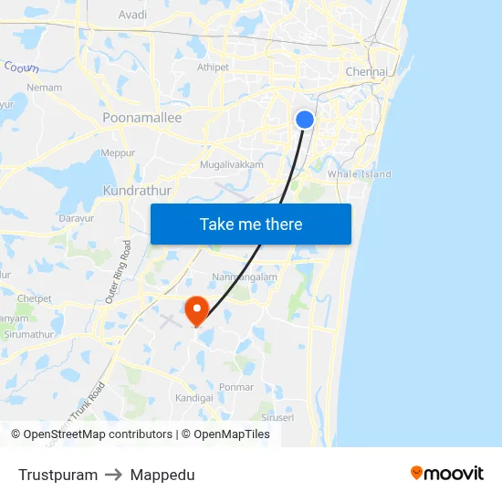 Trustpuram to Mappedu map