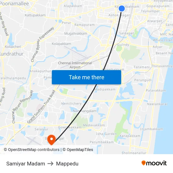 Samiyar Madam to Mappedu map