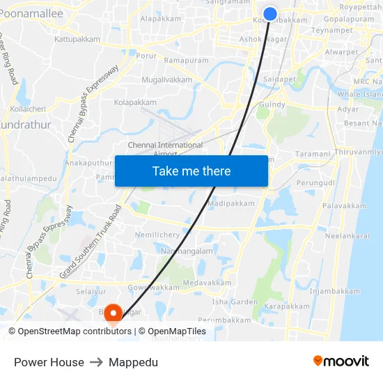 Power House to Mappedu map