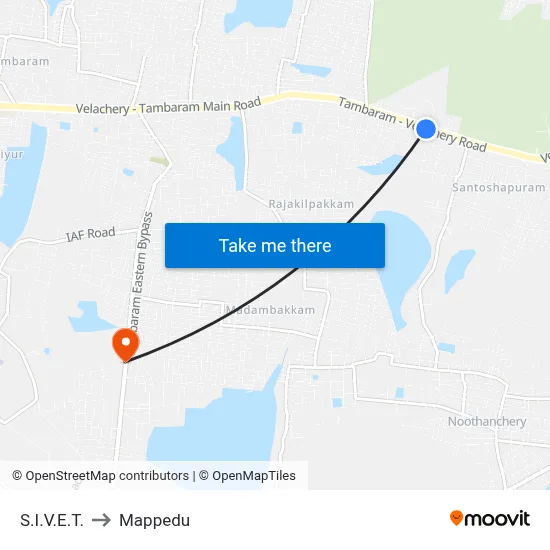 S.I.V.E.T. to Mappedu map