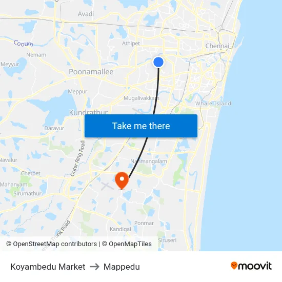 Koyambedu Market to Mappedu map