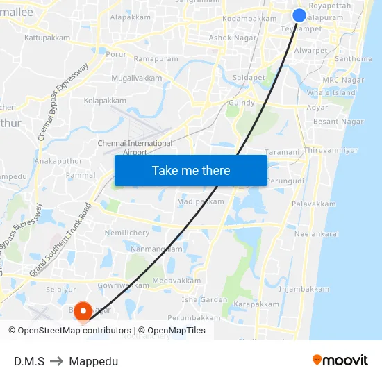 D.M.S to Mappedu map