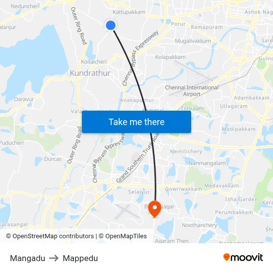 Mangadu to Mappedu map