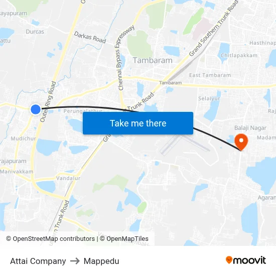 Attai Company to Mappedu map