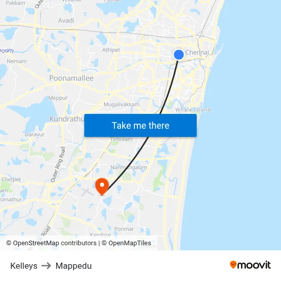Kelleys to Mappedu map