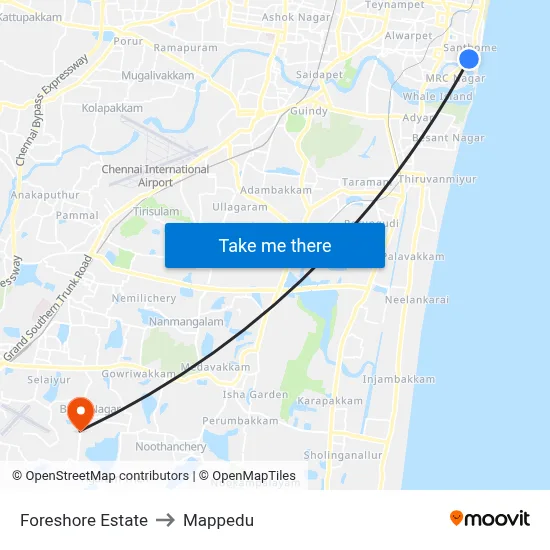 Foreshore Estate to Mappedu map