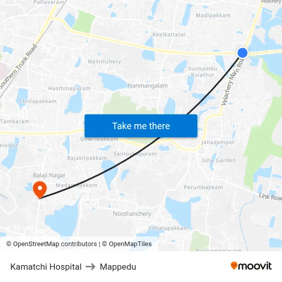 Kamatchi Hospital to Mappedu map